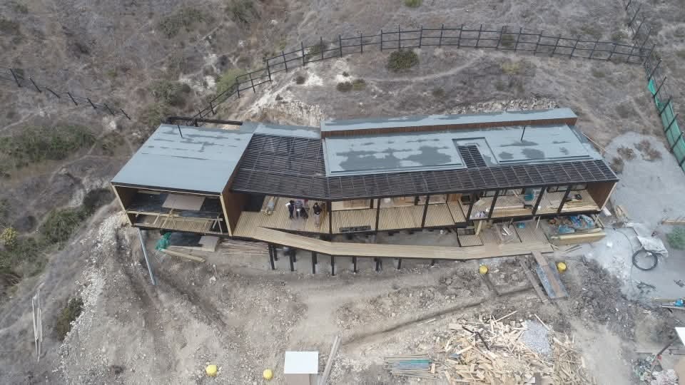 Vista aérea de obra en construcción